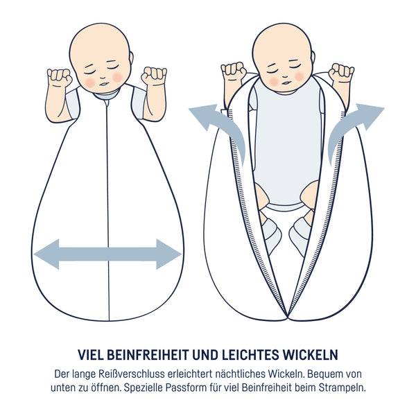 Julius Zöllner Musselin Sommerschlafsack, Blau 50% Rabatt mit kostenlosem Versand