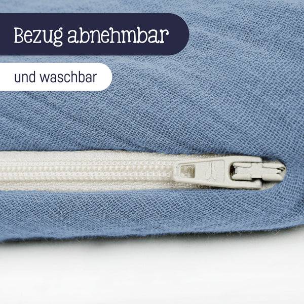 Julius Zöllner Stillkissen aus Baumwollmusselin, blau Kostenloser Versand