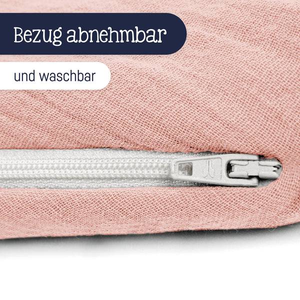 Julius Zöllner Stillkissen aus Baumwollmusselin, dusty rose Günstig kaufen