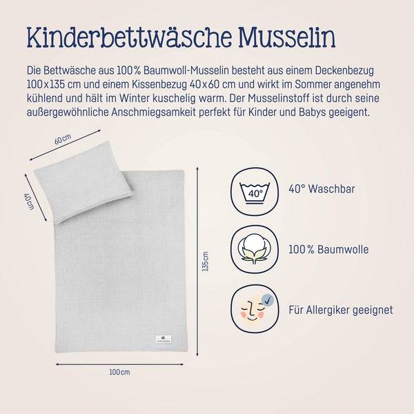 Julius Zöllner Bettwäsche aus Baumwollmusselin, Grau Flash Sale