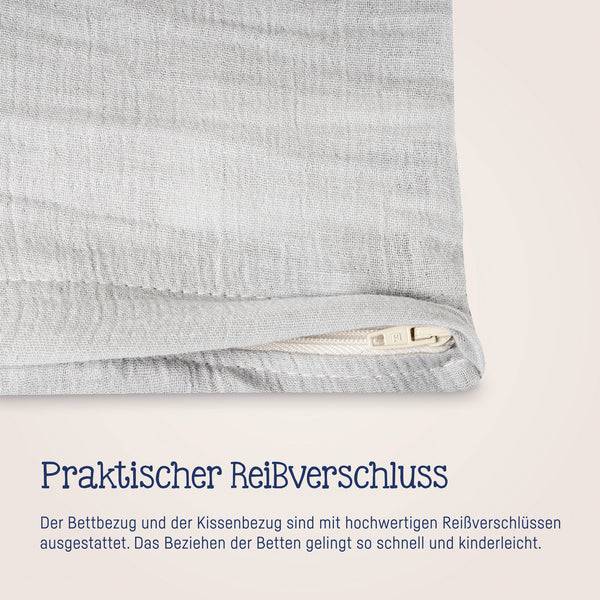 Julius Zöllner Bettwäsche aus Baumwollmusselin, Grau Flash Sale