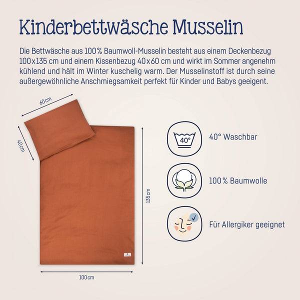 Julius Zöllner Bettwäsche aus Baumwollmusselin, Rost Preisnachlass