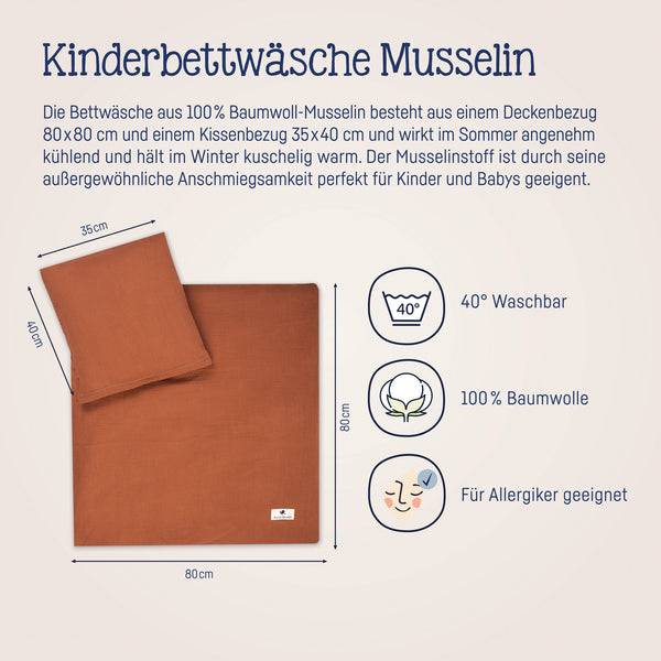 Julius Zöllner Bettwäsche aus Baumwollmusselin, Rost Preisnachlass