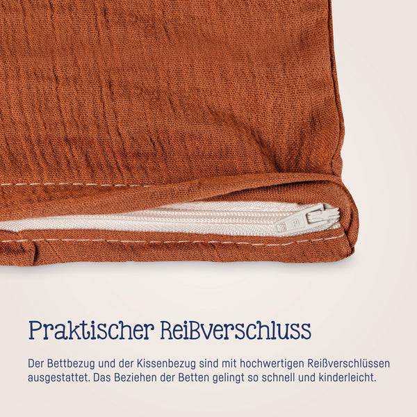 Julius Zöllner Bettwäsche aus Baumwollmusselin, Rost Preisnachlass