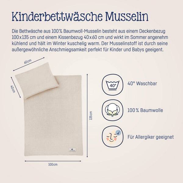 Julius Zöllner Bettwäsche aus Baumwollmusselin, Sand Saisonschlussverkauf