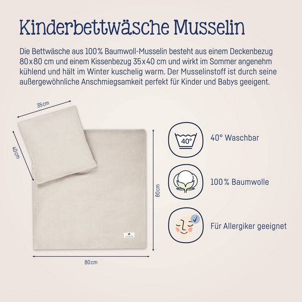Julius Zöllner Bettwäsche aus Baumwollmusselin, Sand Saisonschlussverkauf