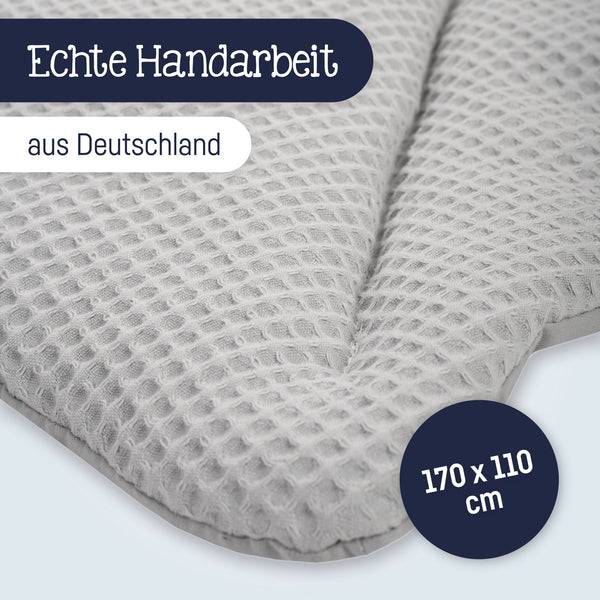 Julius Zöllner Krabbeldecke Blatt, Waffelpiqué Light Grey Exklusive Angebote