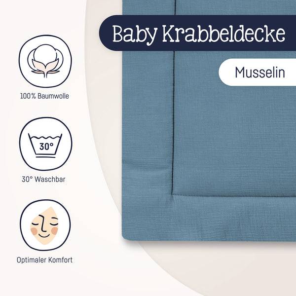 Julius Zöllner Krabbeldecke, blau Räumungsverkauf
