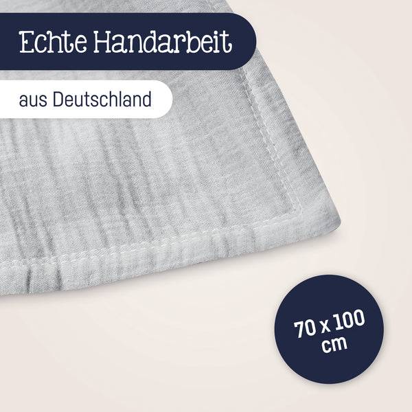 Julius Zöllner Kuscheldecke aus Baumwollmusselin, Grau Jubiläumsangebot