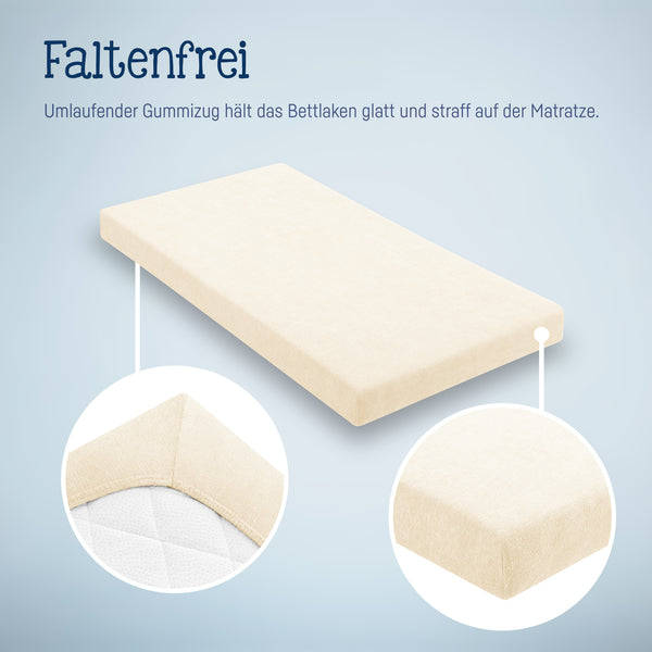 Julius Zöllner Fottee Spannbettlaken für Babymatratzen 60x120 bis 70x140cm, Ecru Wochenangebot