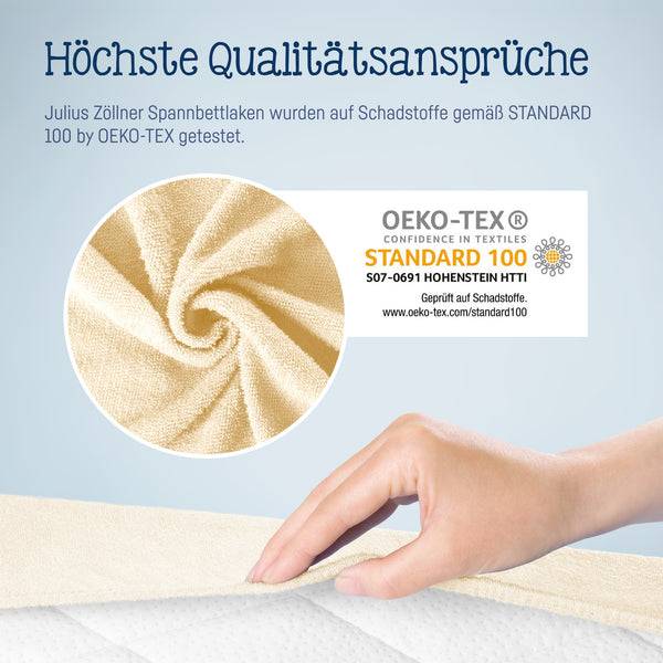 Julius Zöllner Fottee Spannbettlaken für Babymatratzen 60x120 bis 70x140cm, Ecru Wochenangebot