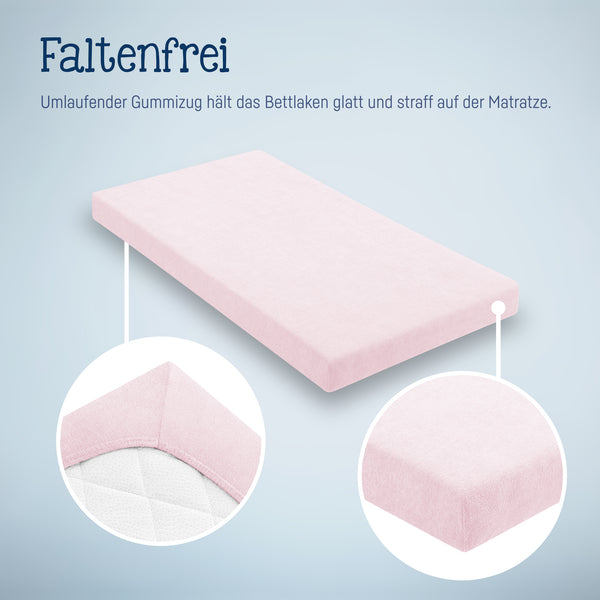 Julius Zöllner Fottee Spannbettlaken für Babymatratzen 60x120 bis 70x140cm, Rosa Begrenzte Freigabe