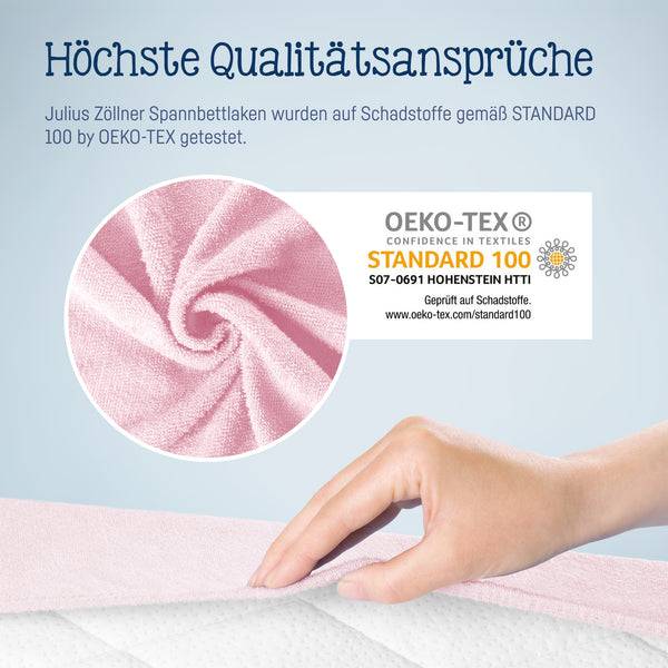 Julius Zöllner Fottee Spannbettlaken für Babymatratzen 60x120 bis 70x140cm, Rosa Begrenzte Freigabe