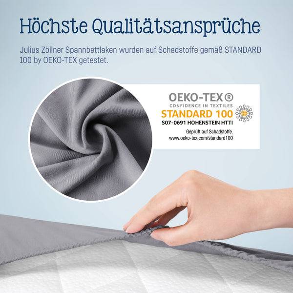 Julius Zöllner Jersey Spannbettlaken für Babymatratzen 60x120 bis 70x140cm, Anthracite Saisonale Angebote