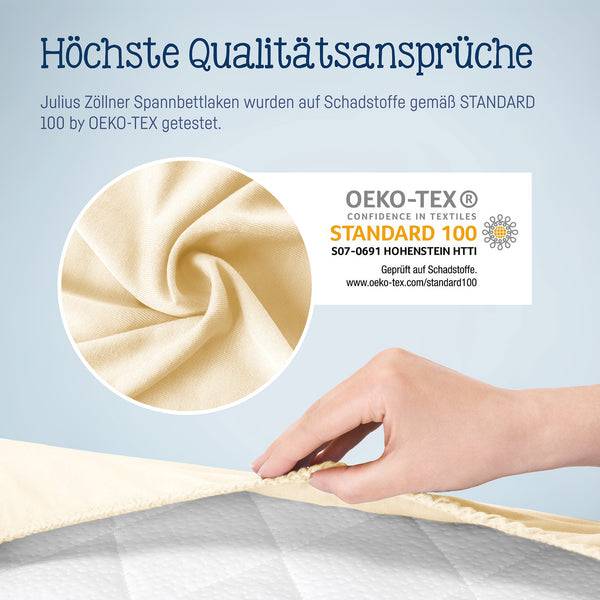 Julius Zöllner Jersey Spannbettlaken für Babymatratzen 60x120 bis 70x140cm, Ecru Räumungsverkauf