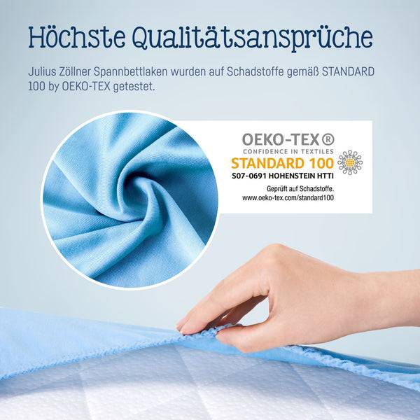 Julius Zöllner Jersey Spannbettlaken für Babymatratzen 60x120 bis 70x140cm, Hellblau Tägliche Deals