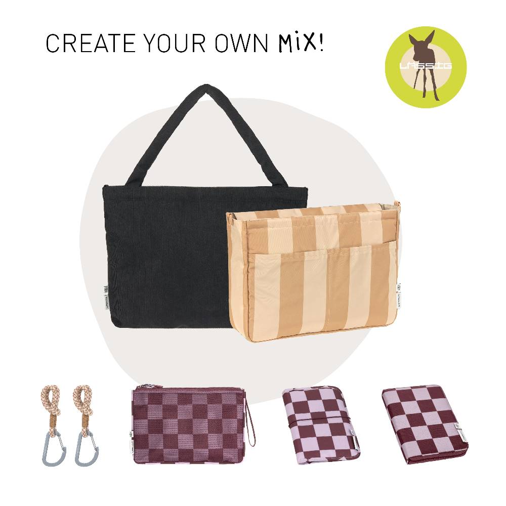 Lässig Shopper MIX - Cord, Schwarz Kostenloser Versand international