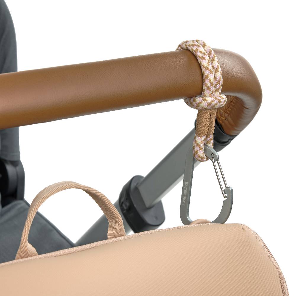 Lässig Kinderwagenhaken 2er Set - Karabiner, Beige Vanille Im Verkauf