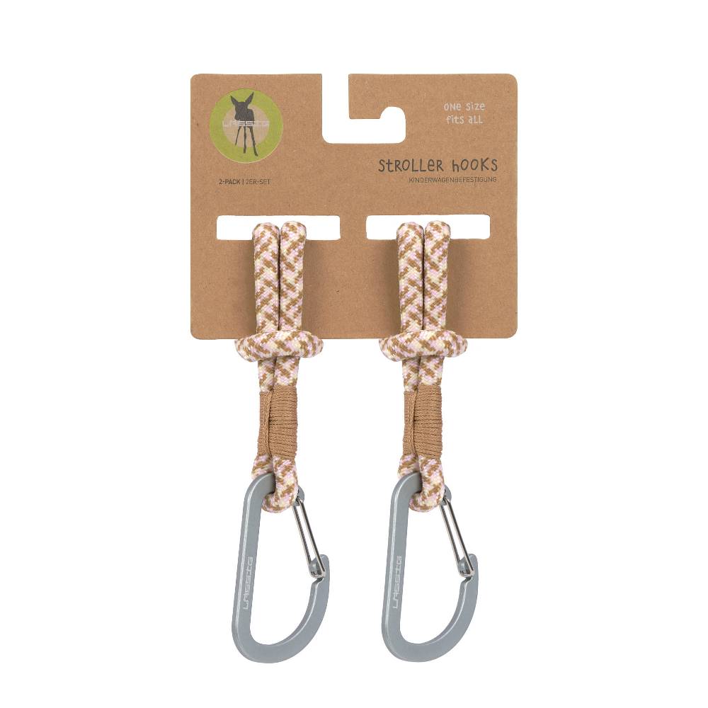 Lässig Kinderwagenhaken 2er Set - Karabiner, Beige Vanille Im Verkauf
