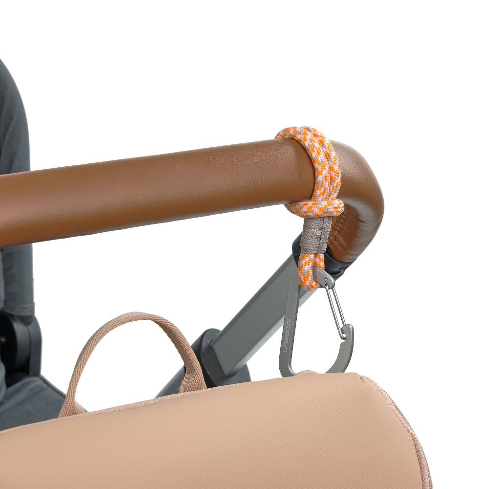 Lässig Kinderwagenhaken 2er Set - Karabiner, Beige Orange Fabrik Onlineshop