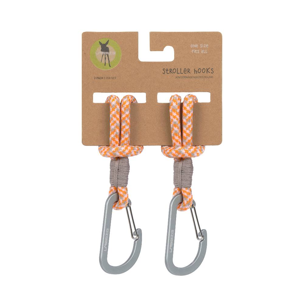 Lässig Kinderwagenhaken 2er Set - Karabiner, Beige Orange Fabrik Onlineshop