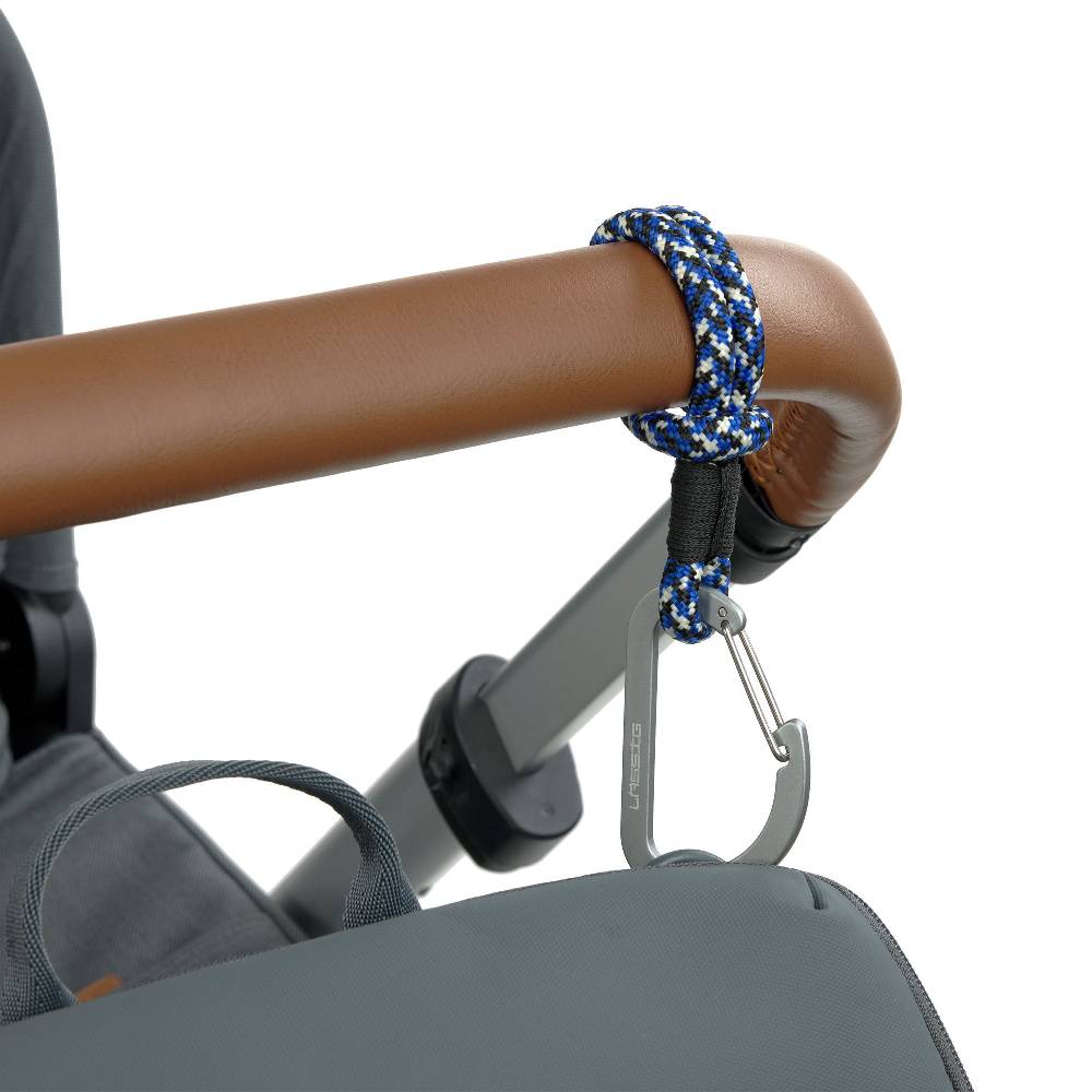 Lässig Kinderwagenhaken 2er Set - Karabiner, Schwarz Blau Fabrikpreis