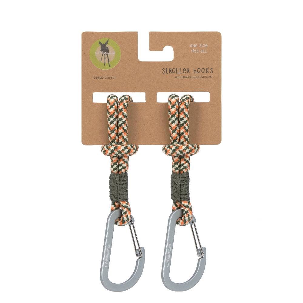 Lässig Kinderwagenhaken 2er Set - Karabiner, Oliv Rot Sonderangebot