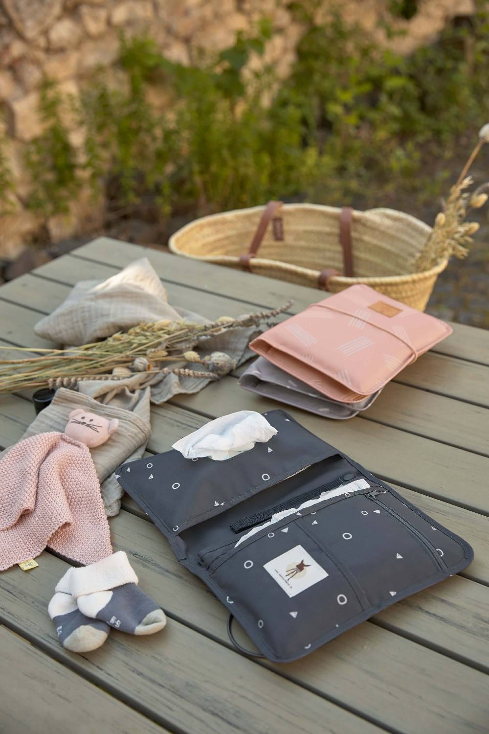 Lässig Windeltasche - Soft Stripes Rose, Rosa Lagerräumung