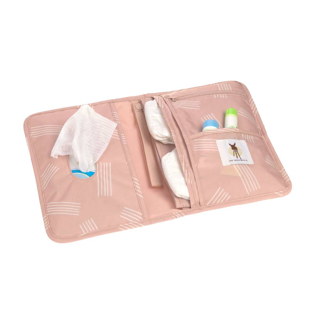Lässig Windeltasche - Soft Stripes Rose, Rosa Lagerräumung