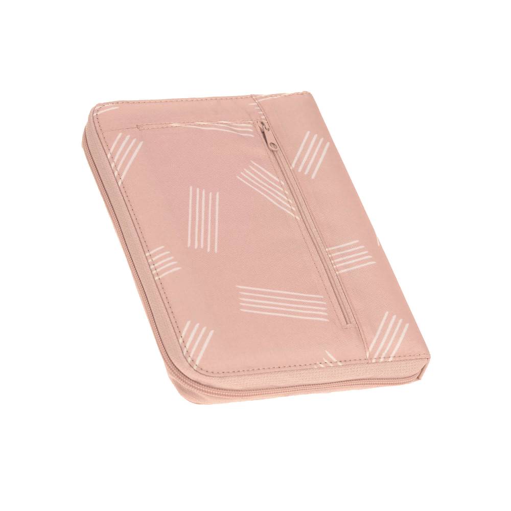 Lässig Mutterpasshülle mit Reißverschluss - Soft Stripes Rose, Rosa Kostenlose Rückgabe