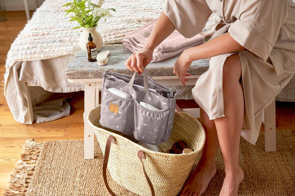 Lässig Wickeltasche - Multitalent Organizer Blocks Taupe, Grau Begrenzte Freigabe