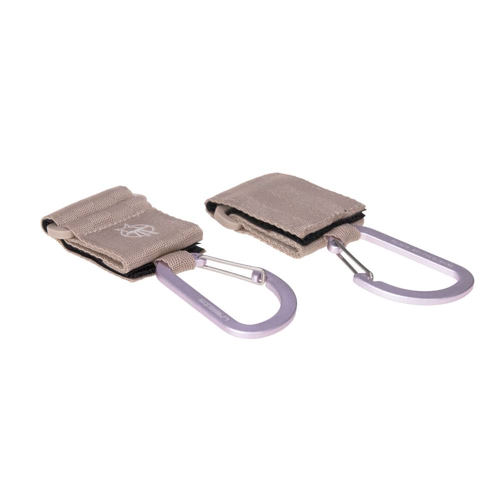 Lässig Kinderwagenhaken 2er Set - Karabiner, Beige Sonderangebot der Fabrik
