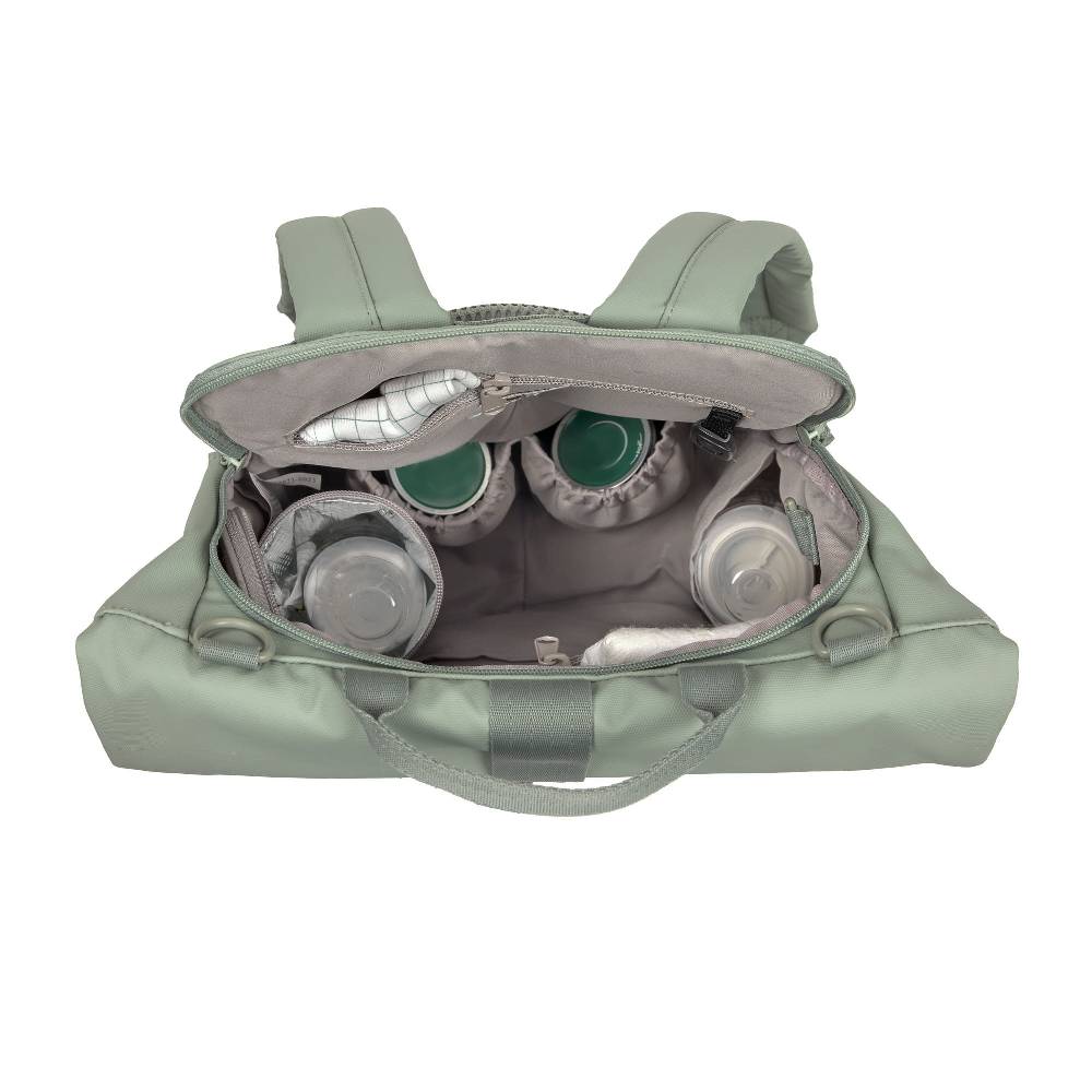 Lässig Wickelrucksack - Rolltop Up Backpack, Silbergrün Nur noch ein Tag übrig