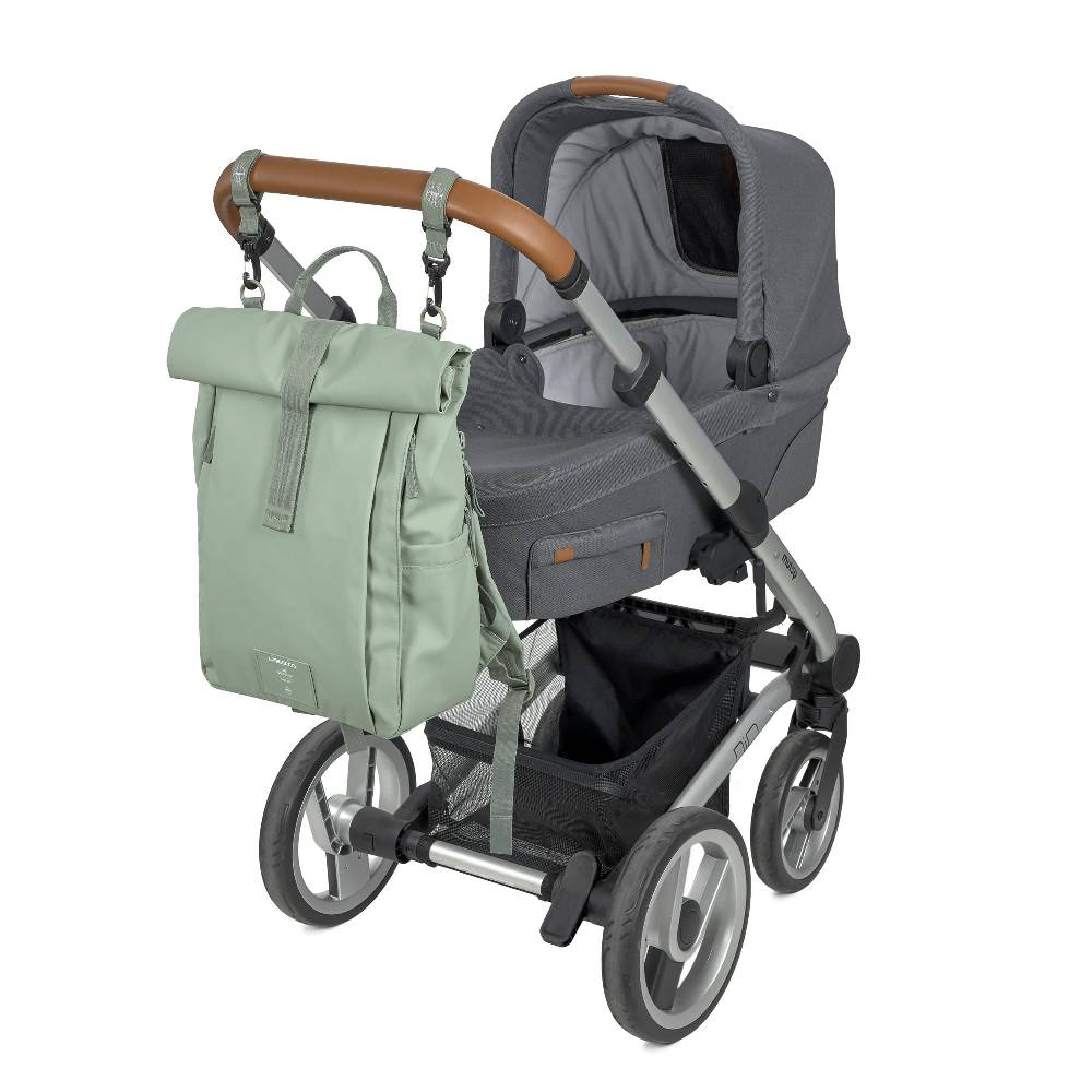 Lässig Wickelrucksack - Rolltop Up Backpack, Silbergrün Nur noch ein Tag übrig