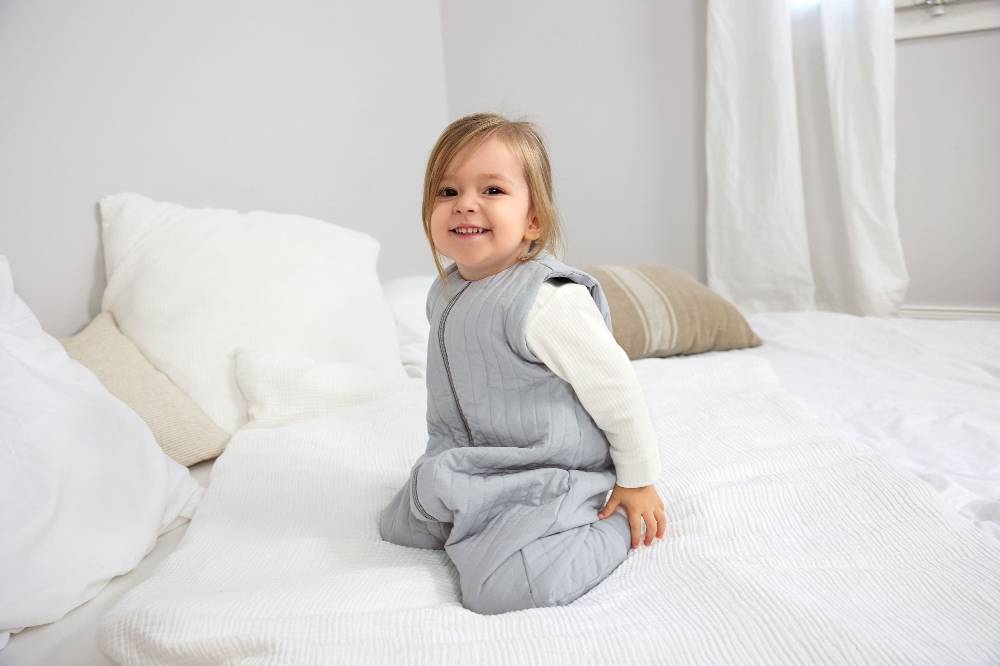 Lässig Kinder Schlafoverall 3 TOG - Bio Baumwolle, Hellblau Flash Sale