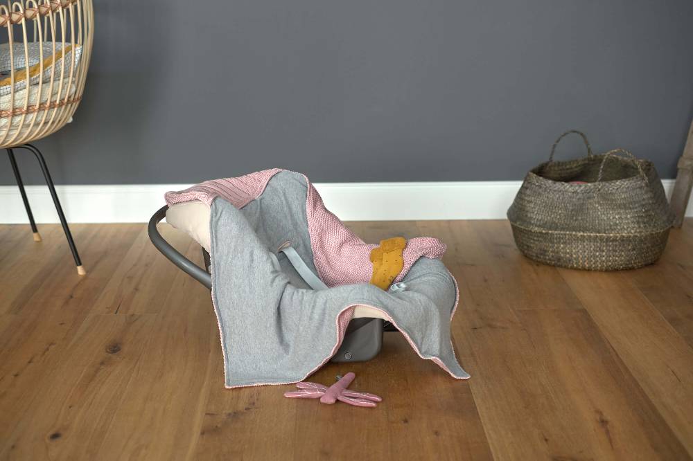 Lässig Einschlagdecke Baby - Bio Baumwolle, Dusky Pink Black Friday