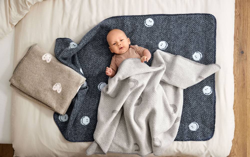Lässig Babydecke - Bio Baumwolle, Grau Rosa Lagerräumung