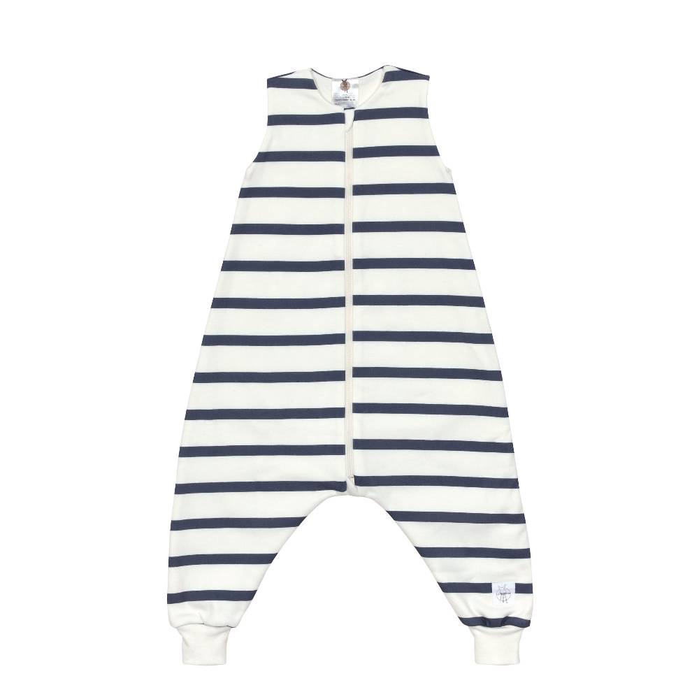 Lässig Kinder Schlafoverall 1 TOG - Bio Baumwolle, Gestreift, Blau