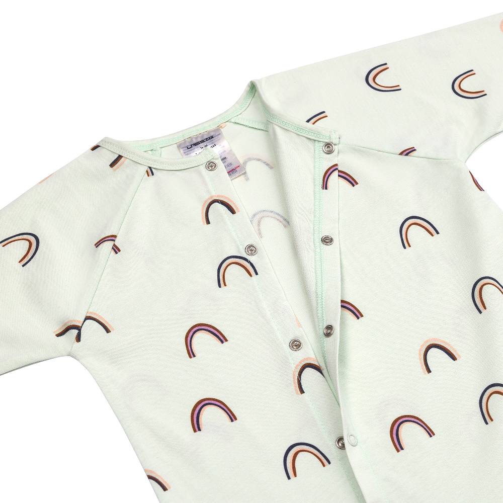 Lässig Baby Schlafoverall - Bio Baumwolle, Regenbogen, Mint Bestseller