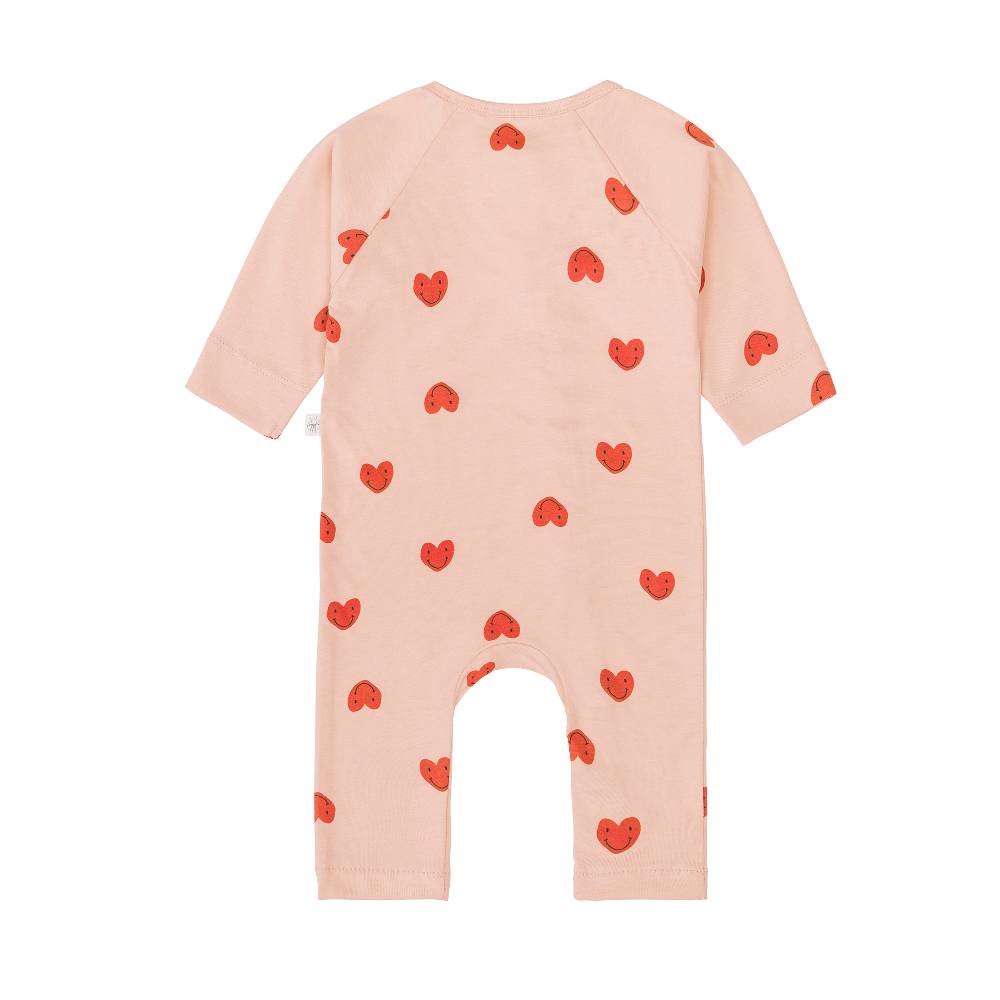 Lässig Baby Schlafoverall - Bio Baumwolle, Herzen, Rosa Räumungsverkauf