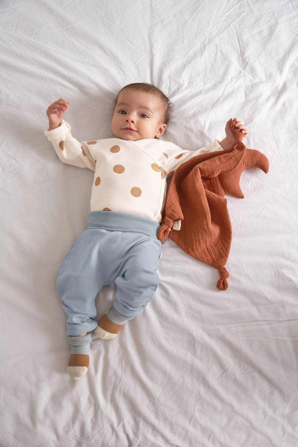 Lässig Baby Body langarm - Bio Baumwolle, Punkte, Weiß Riesige Ersparnisse