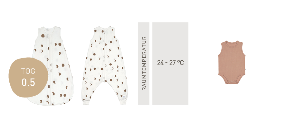 Lässig Baby Schlafsack 0,5 TOG - Mond, Milky JETZT KAUFEN