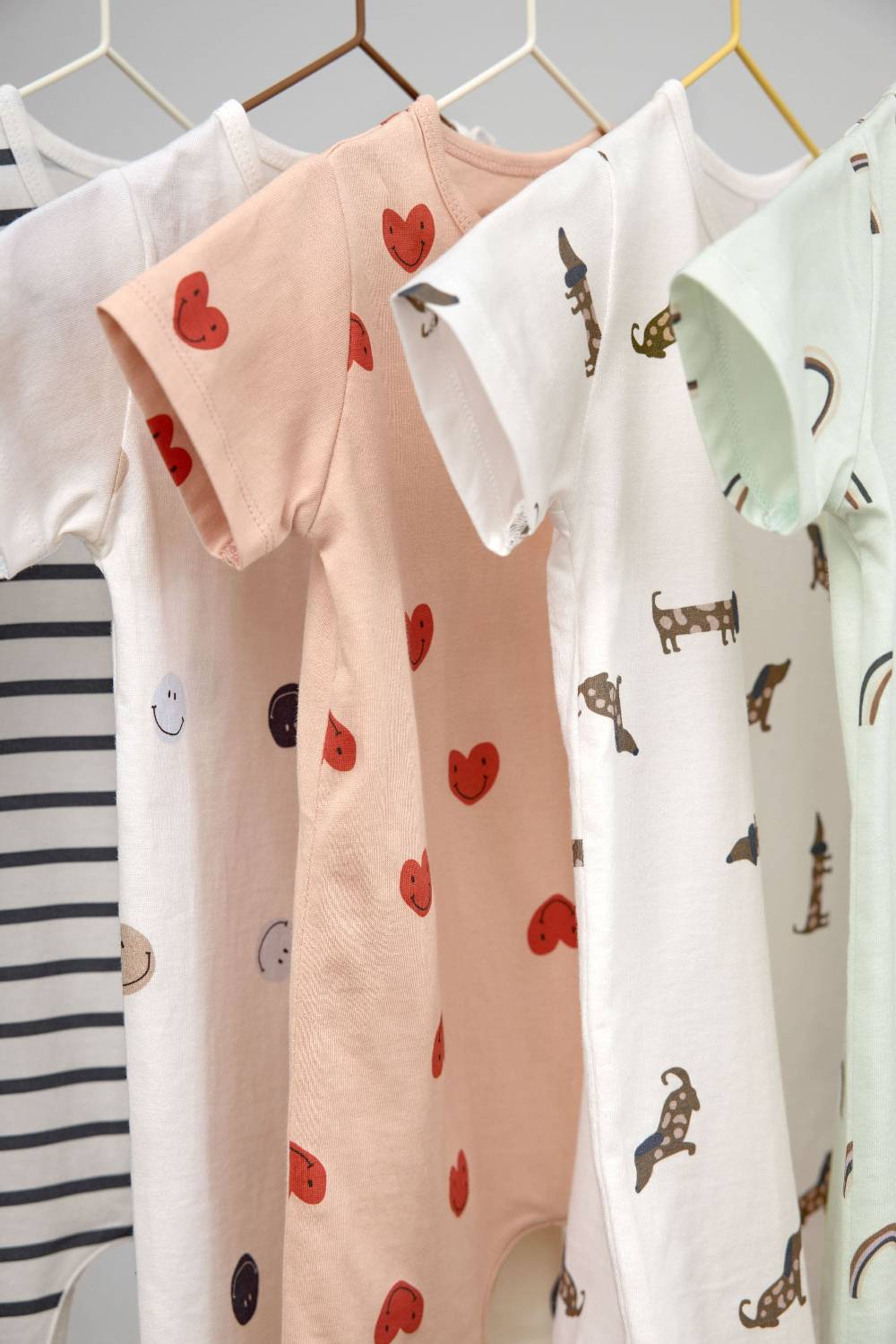 Lässig Baby Jumpsuit - Bio Baumwolle, Hund, Beige Letzte 2 Tage