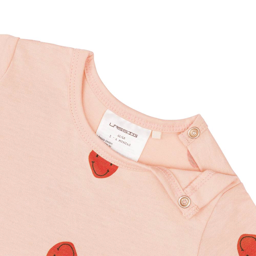 Lässig Baby Jumpsuit - Bio Baumwolle, Herzen, Rosa Letzter Tag