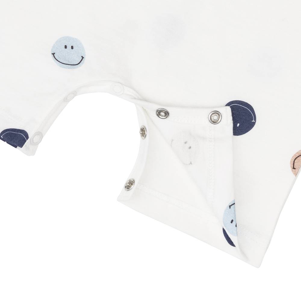 Lässig Baby Jumpsuit - Bio Baumwolle, Smile, Milky Bis zu 50% Rabatt