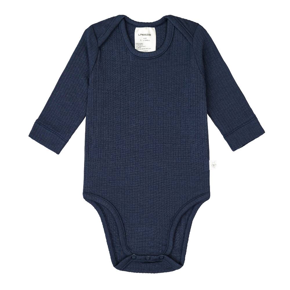 Lässig Baby Body Langarm - gerippt, Blau Fabrikladen