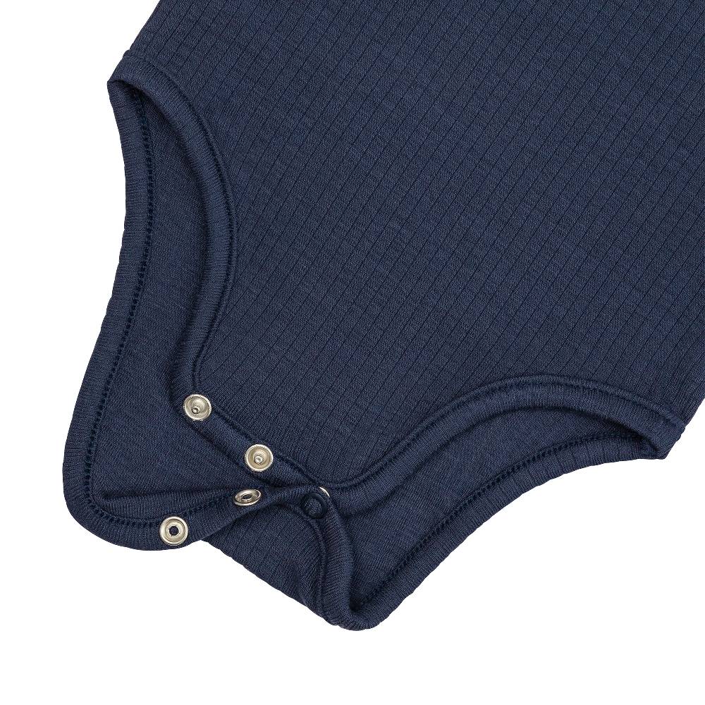 Lässig Baby Body Langarm - gerippt, Blau Fabrikladen