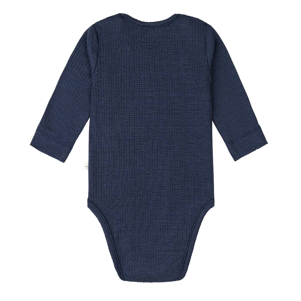 Lässig Baby Body Langarm - gerippt, Blau Fabrikladen