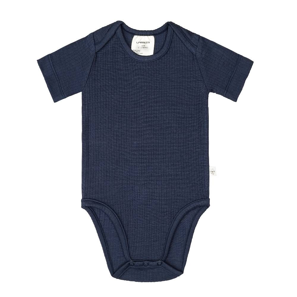 Lässig Baby Body Kurzarm - gerippt, Blau zollfrei