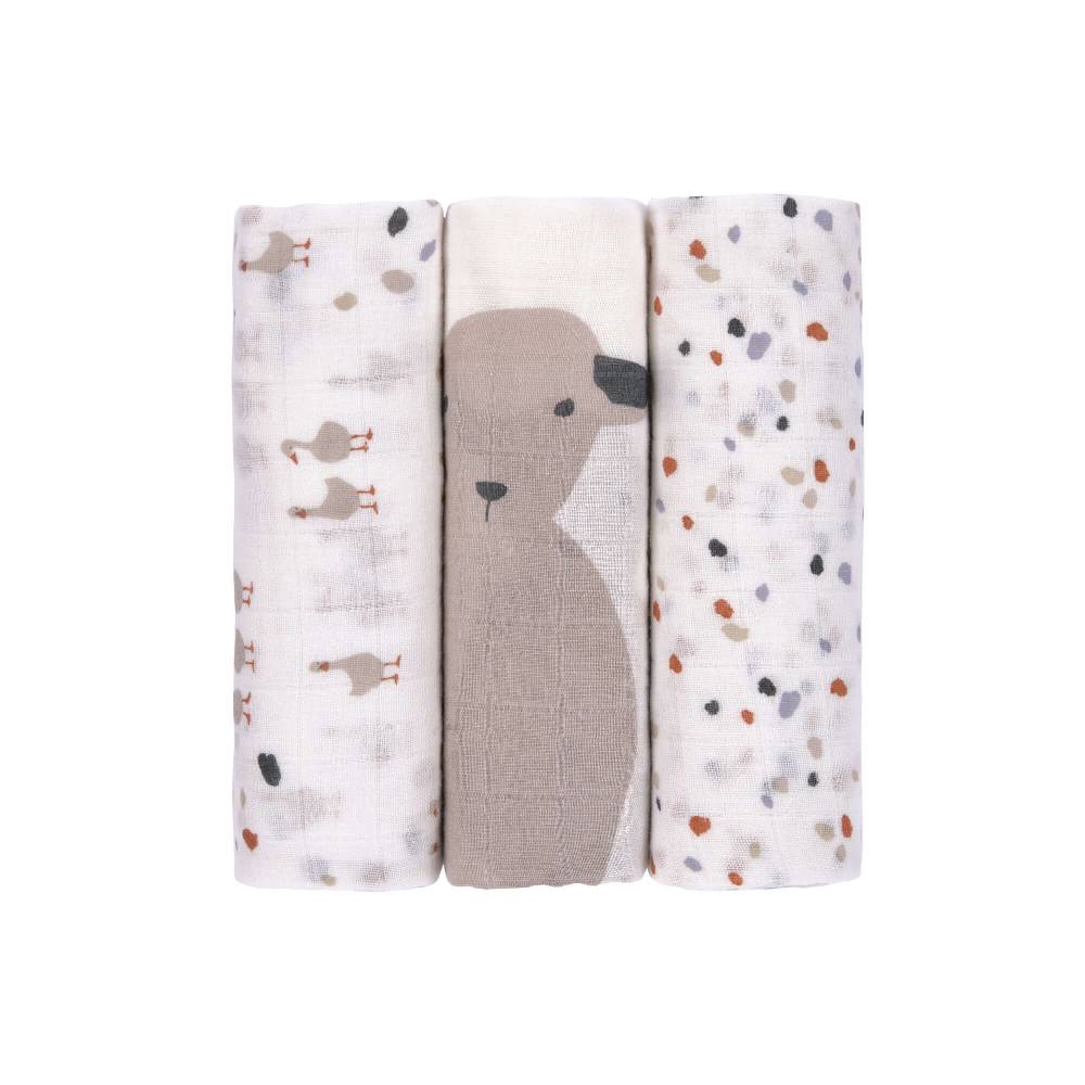 Lässig Mulltücher (3 Stk) - Heavenly Soft Swaddle L, Tiny Farmer Speckles Günstiger Verkauf